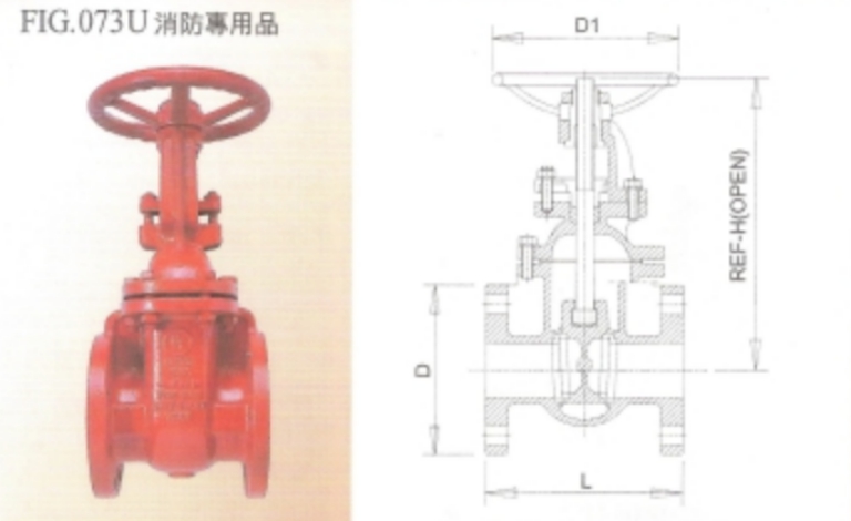 鑄鐵昇桿式閘閥 消防專用 UL/FM