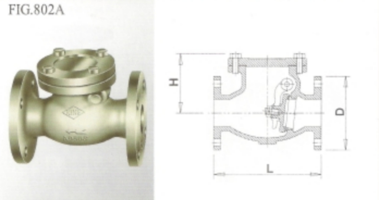 延性鑄鐵橫式逆止閥 JIS-16K