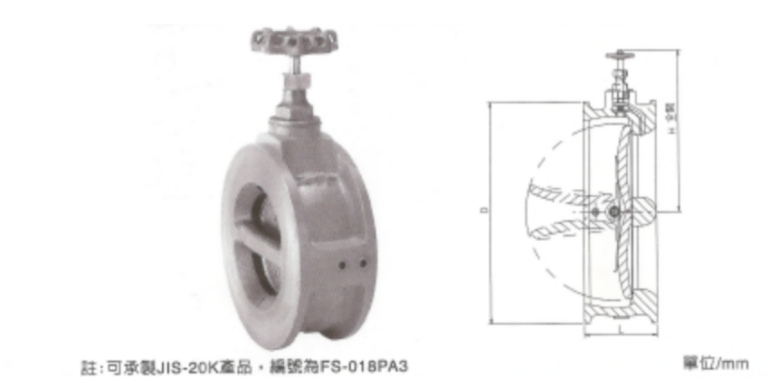 球墨鑄鐵雙瓣式逆止閥 JIS-16K