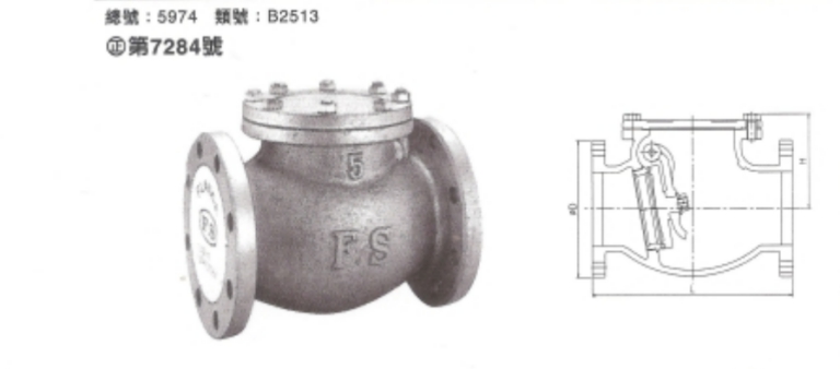 鑄鐵橫式逆止閥 JIS-10K