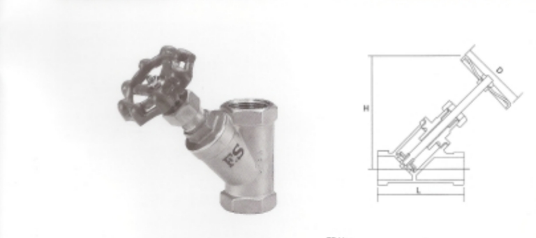 不銹鋼Y型墊片球刑閥 300PSI